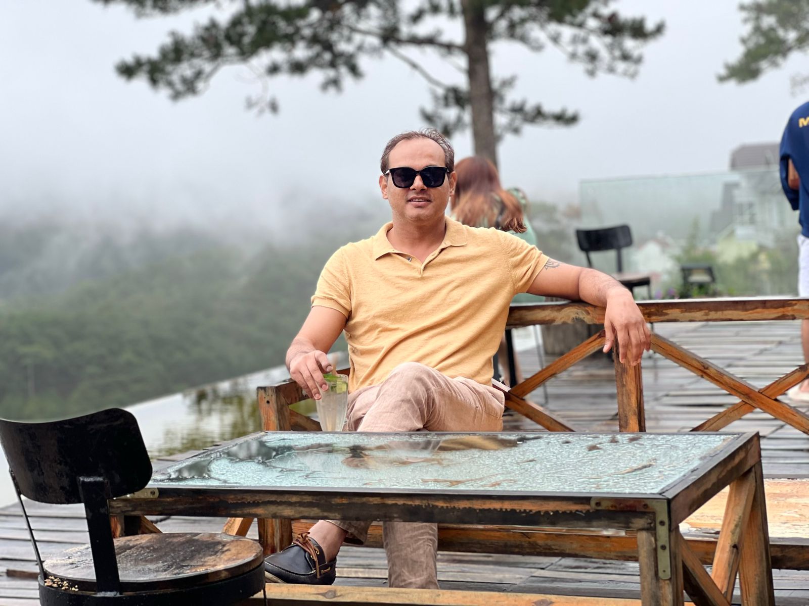 Samresh Kumar at mountain cafe in Vietnam